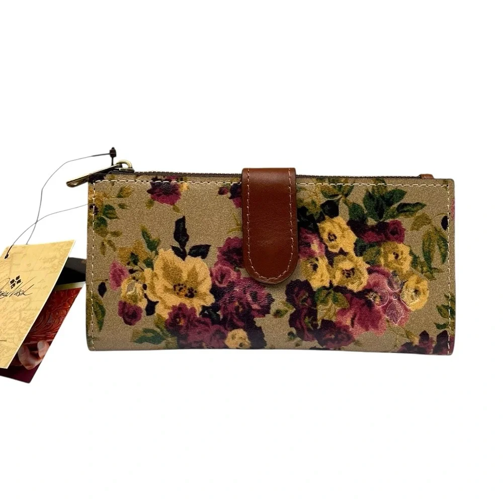 Patricia Nash Womens Leather Nazari Wallet Antique Rose Classic Continental RFID